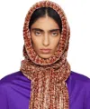 Dries Van Noten Pink Hooded Scarf In Brown