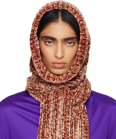 Dries Van Noten Pink Hooded Scarf