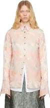 Dries Van Noten Satin-jacquard Shirt In 313 Lpink