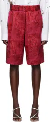 Dries Van Noten Pomy Elasticated Jacquard Wide-leg Shorts In 304 Fuchsia