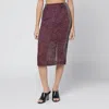 Dries Van Noten Silk Blend Midi Skirt With Polka Dots In Pink