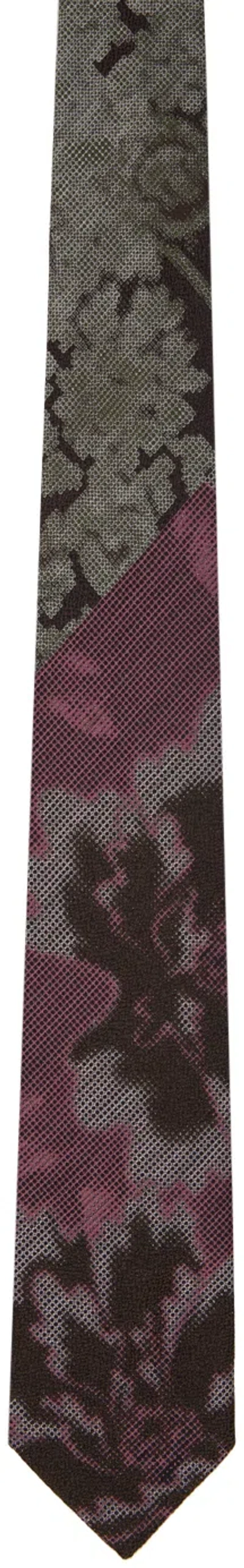 Dries Van Noten Pink Printed Tie In 305 Pink