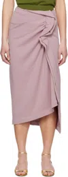 Dries Van Noten Pink Ruffled Cotton Midi Skirt In 305 Pink