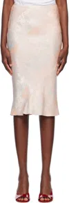 Dries Van Noten Pink Satin Midi Skirt In 313 Lpink