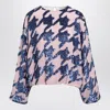 Dries Van Noten Pink Sequined Silk Blouse In Pink