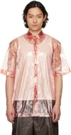 Dries Van Noten Pink Sheer Shirt In 350 Peach