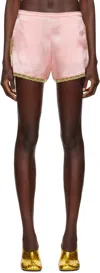 Dries Van Noten Pink Silk Mini Shorts In 305 Pink