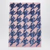 Dries Van Noten Sequin Silk Skirt Houndstooth Pattern In Blue