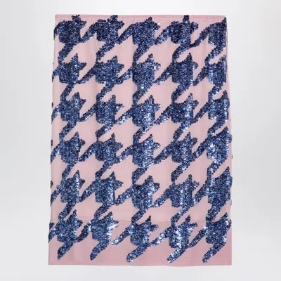 Dries Van Noten Pink Silk Sequin Skirt Women In Blue