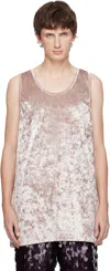 Dries Van Noten Pink Velour Tank Top In Pink