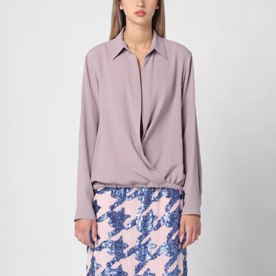 DRIES VAN NOTEN DRIES VAN NOTEN PINK VISCOSE BLEND DRAWSTRING SHIRT