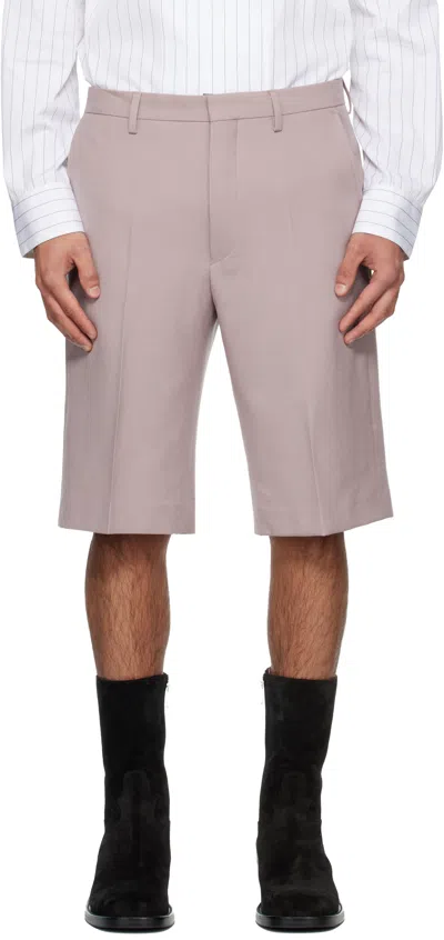 Dries Van Noten Pink Wool Shorts In Brown