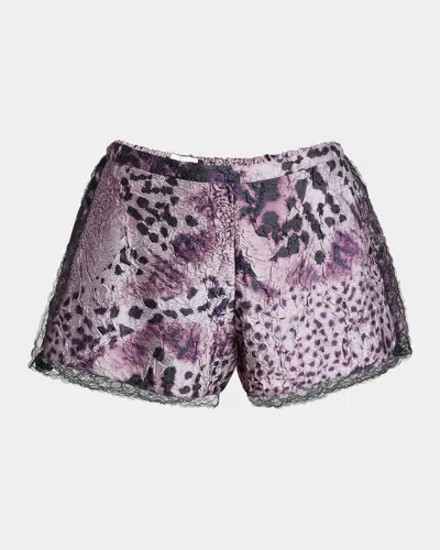Dries Van Noten Pinky Lace-trim Crinkle Shorts