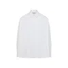 Dries Van Noten Pinstripe Button-down Shirt In Soft Viscose-cotton Blend In White