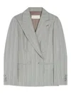 Dries Van Noten Double-breasted Herringbone Wool-blend Blazer In Gray