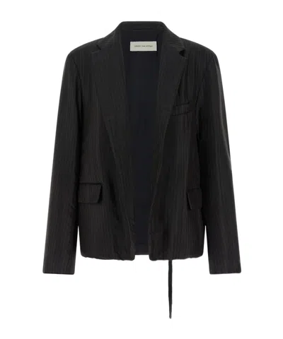 Dries Van Noten Pinstriped Blazer In Black