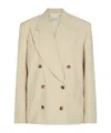 Dries Van Noten Pinstriped Double-breasted Blazer In Neutral
