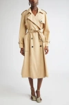 Dries Van Noten Piped Cotton Poplin Trench Coat In Neutral