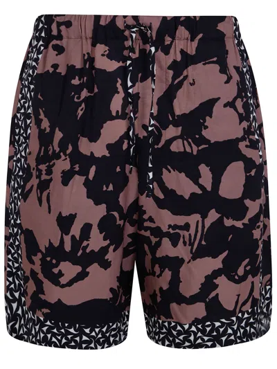 Dries Van Noten "piperi" Printed Shorts In Brown