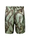 Dries Van Noten Piperi Thistle Print Shorts In Green