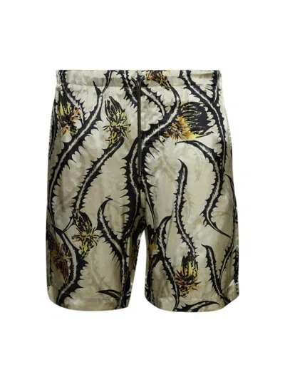 Dries Van Noten Piperi Shorts Pale Yellow In Gray