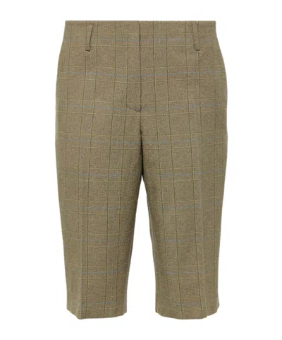 Dries Van Noten Plaid Bermuda Shorts In Brown