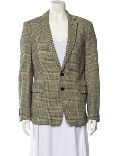Pre-owned Dries Van Noten Plaid Print Blazer In Neutral