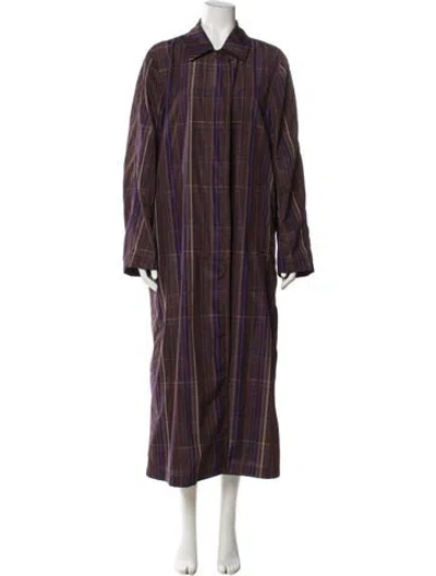 Pre-owned Dries Van Noten Plaid Print Faux Fur Coat W/ Tags In Brown