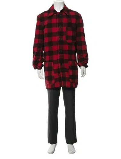 Pre-owned Dries Van Noten Plaid Print Jacket In Red