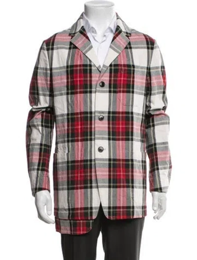Pre-owned Dries Van Noten Plaid Print Jacket In Red