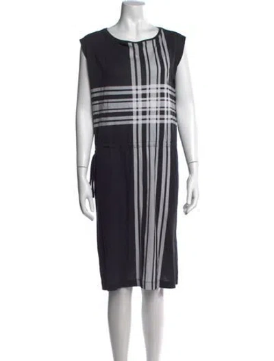 Pre-owned Dries Van Noten Plaid Print Knee-length Dress In Black