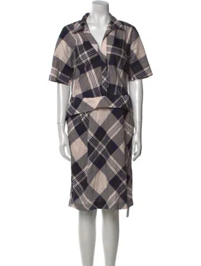 Pre-owned Dries Van Noten Plaid Print Midi Length Dress In Multi