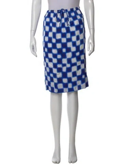 Pre-owned Dries Van Noten Plaid Print Midi Length Skirt In Blue
