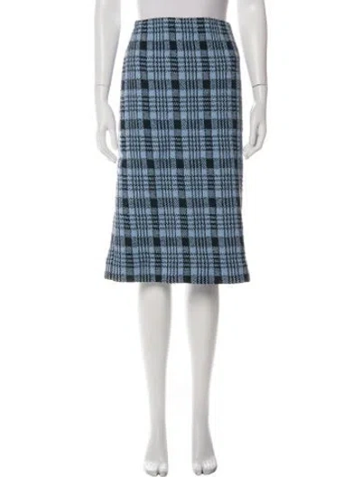Pre-owned Dries Van Noten Plaid Print Midi Length Skirt In Green