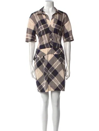 Pre-owned Dries Van Noten Plaid Print Mini Dress In Multi