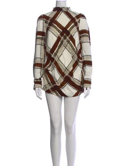 Pre-owned Dries Van Noten Plaid Print Mini Dress W/ Tags In Multicolor