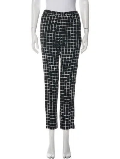 Pre-owned Dries Van Noten Plaid Print Straight Leg Pants In Green
