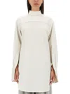 Dries Van Noten Checked Popeline Turtleneck Shirt With High-low Hem
