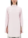 Dries Van Noten Long Cotton Shirt With Checkered Pattern In Pink