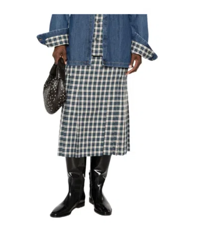 Dries Van Noten Plaid Skirt In Black