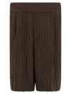 Dries Van Noten Crinkled Knee Length Pleated Bermuda Shorts