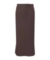 Dries Van Noten 04070-sandora Long 2218 Heavy Cotton Poplin Skirt Skirts Brown In Brown