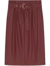 Dries Van Noten Pleat-detailing Midi Skirt In Red