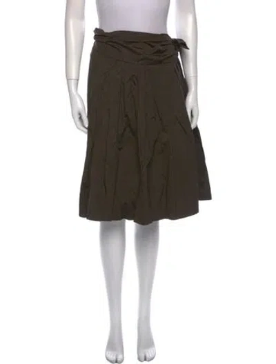 Pre-owned Dries Van Noten Pleated Accents Knee-length Skirt In Gray