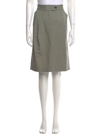 Pre-owned Dries Van Noten Pleated Accents Knee-length Skirt In Green
