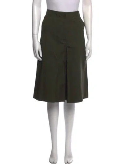 Pre-owned Dries Van Noten Pleated Accents Knee-length Skirt W/ Tags In Green