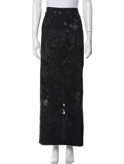 Pre-owned Dries Van Noten Pleated Accents Long Skirt In Black