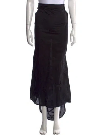 Pre-owned Dries Van Noten Pleated Accents Long Skirt In Black/blue