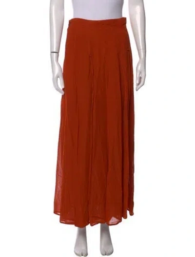 Pre-owned Dries Van Noten Pleated Accents Long Skirt In Orange