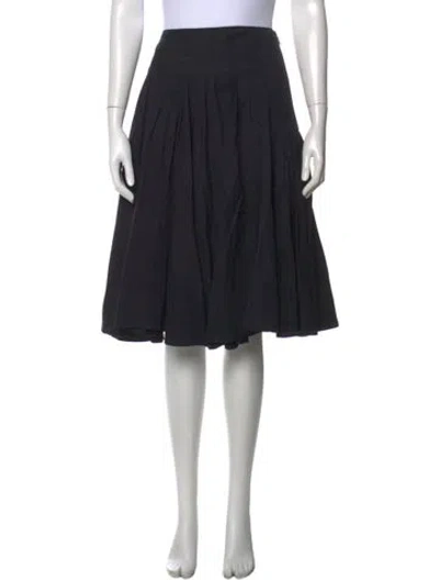 Pre-owned Dries Van Noten Pleated Accents Midi Length Skirt In Black